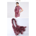 Senhoras elegantes lenço de pescoço bordado flores de seda cachecol de lã xaile